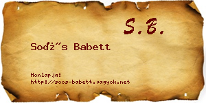 Soós Babett névjegykártya