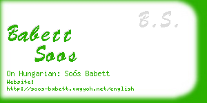 babett soos business card