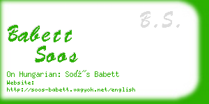 babett soos business card